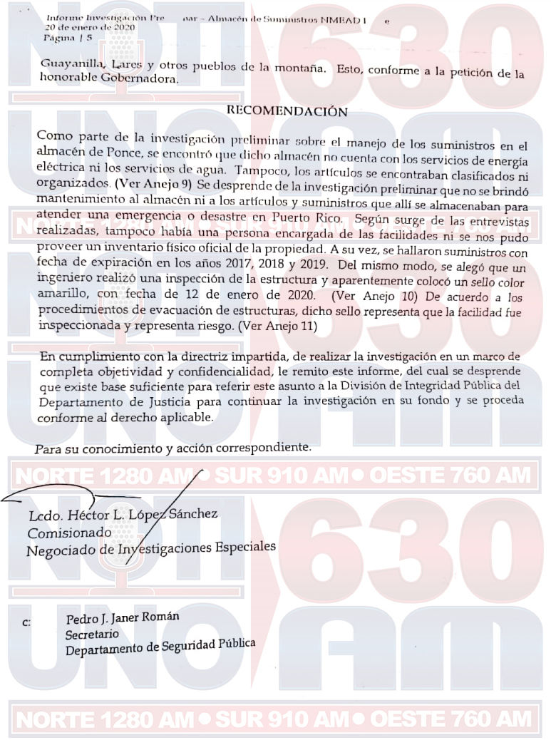 Informe suministros - Justicia - NIE - almacen - Ponce - marzo 13 2020 4